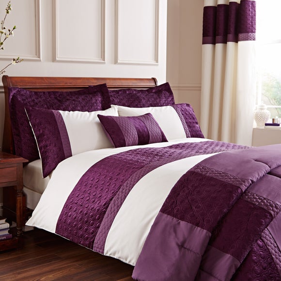 Adalene Plum Bed Linen Collection