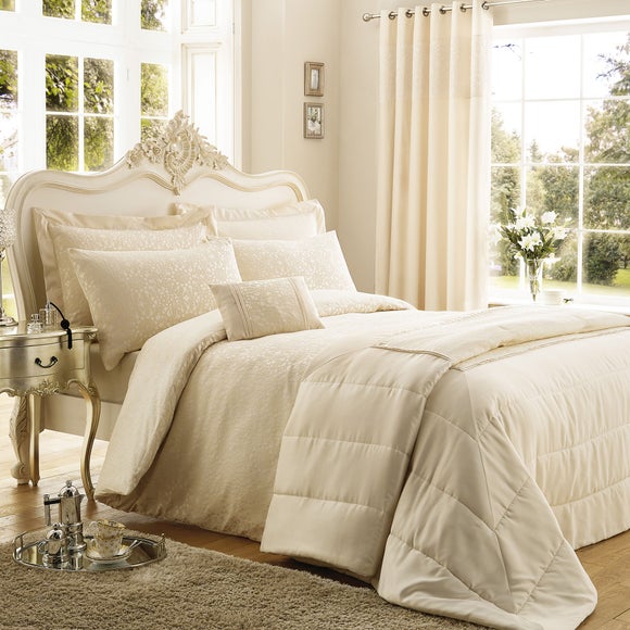 Crochet Jacquard Cream Bed Linen Collection