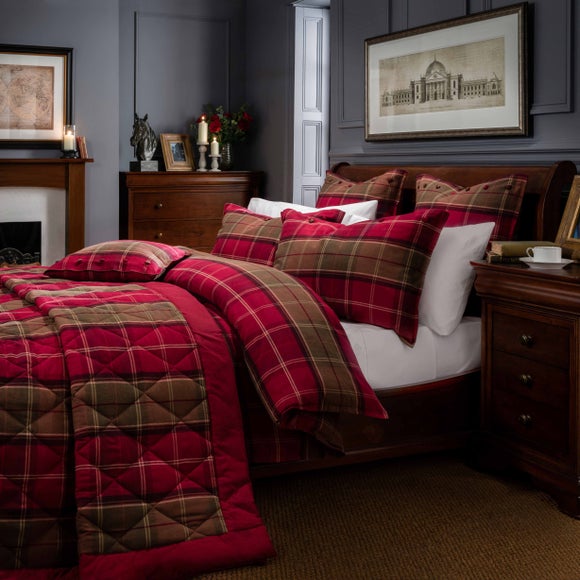 Dorma Lomond Red Bed Linen Collection