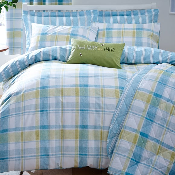 Harrison Check Teal Bed Linen Collection