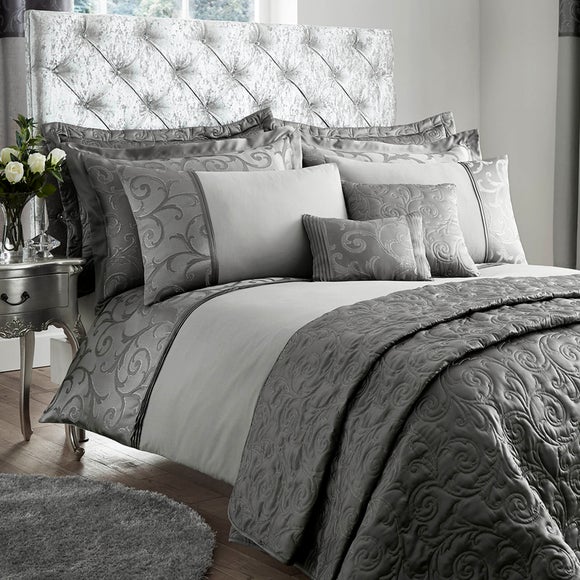Lucia Silver Bed Linen Collection Dunelm Lucia Silver Bed Linen Collection
