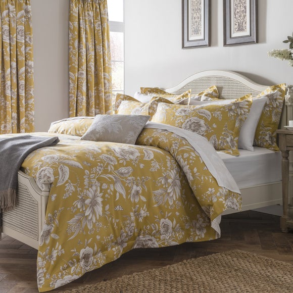 Dorma Alcea Ochre Bed Linen Collection | Dunelm