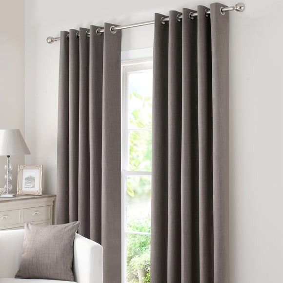 Stone Solar Blackout Eyelet Curtain Collection | Dunelm