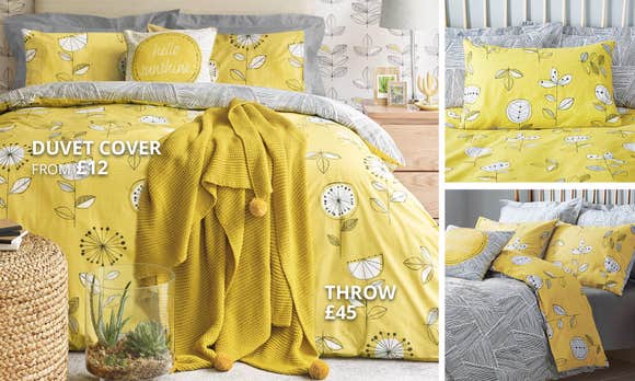 Elements Sunflower Yellow Bedding Collection Dunelm