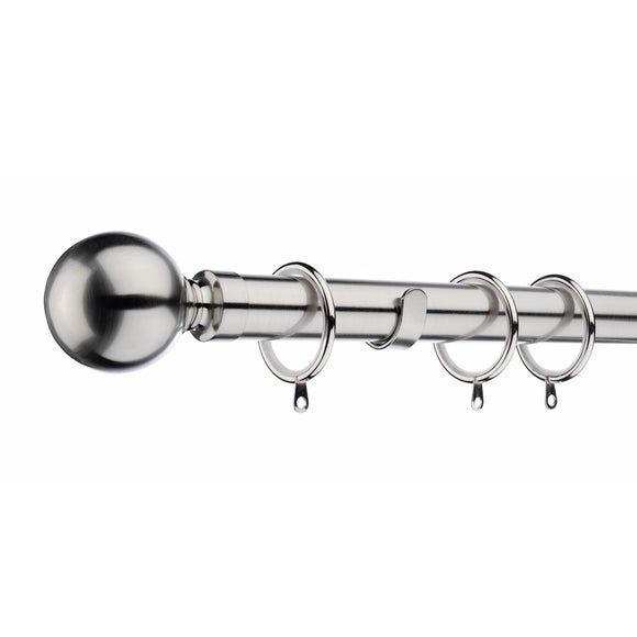 Ashton Fixed Black Nickel Curtain Pole Dia. 29mm Dunelm