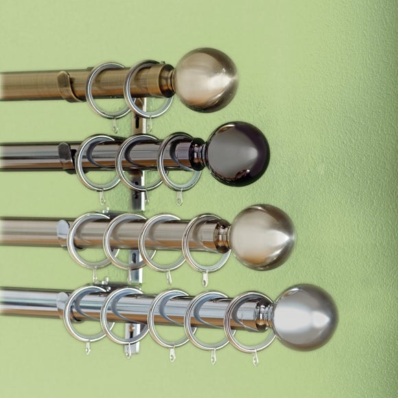 Ashton Fixed Black Nickel Curtain Pole Dia. 29mm Dunelm