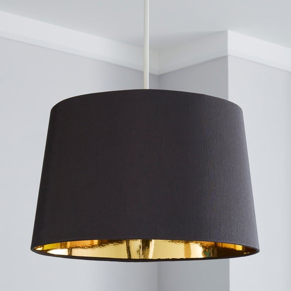 grey and gold lampshade