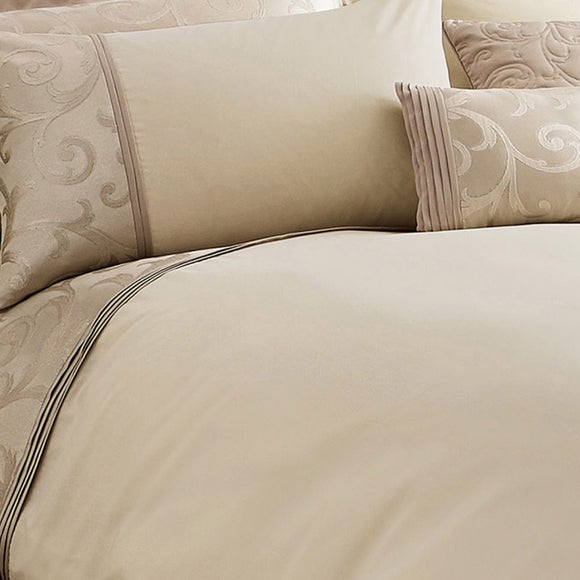 lucia embroidered natural duvet cover