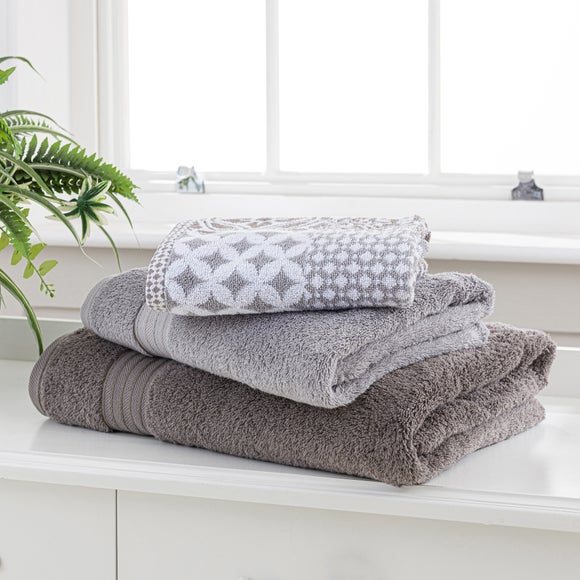 Silver Egyptian Cotton Towel | Dunelm