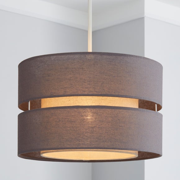 Frea 30cm Drum Grey Shade | Dunelm