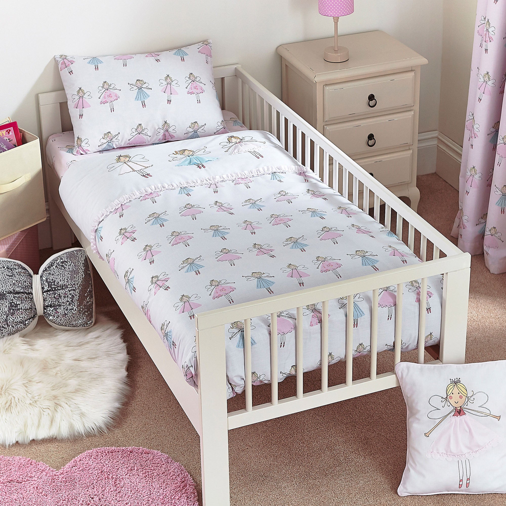 Fairies Pink Oxford Pillowcase | Dunelm