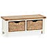 Wilby Cream Small Bench With Baskets Cream (Natural)