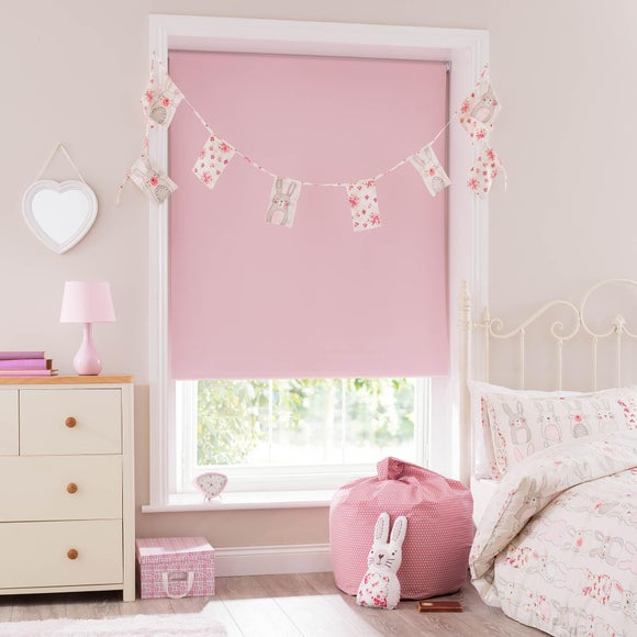 Soft Pink Blackout Cordless Roller Blind Dunelm