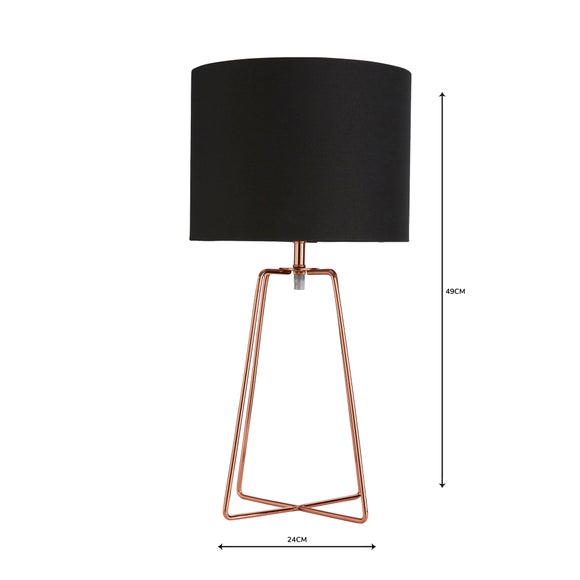 dunelm copper table lamp