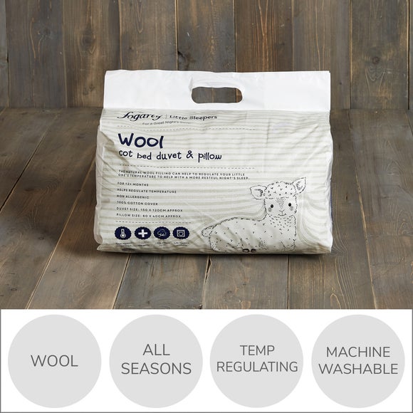 Fogarty Little Sleepers All Seasons Wool Cot Bed Duvet and Pillow Set Dunelm