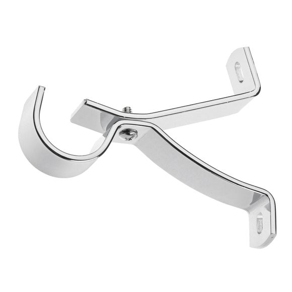 Swish Curve Fixed Chrome Curtain Pole Dia. 28mm Dunelm