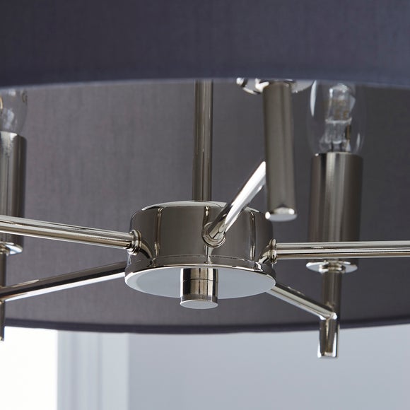 5A Edmonton 5 Light Grey Ceiling Fitting Dunelm