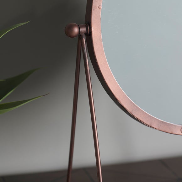 copper table mirror