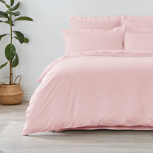 Non Iron Plain Dye Dusky Pink Duvet Cover Dunelm
