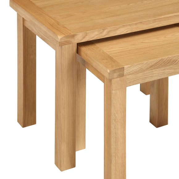 oak nest of tables dunelm