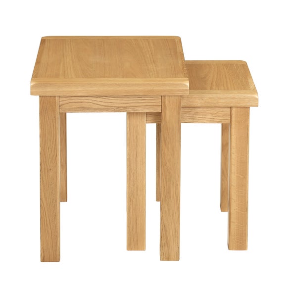 oak nest of tables dunelm