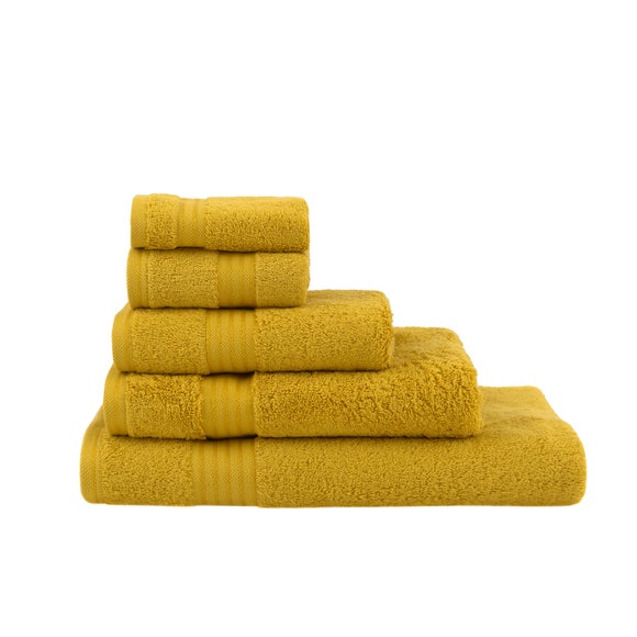 Dunelm Luxury Mustard Yellow Egyptian Cotton Towel Conscious Choice