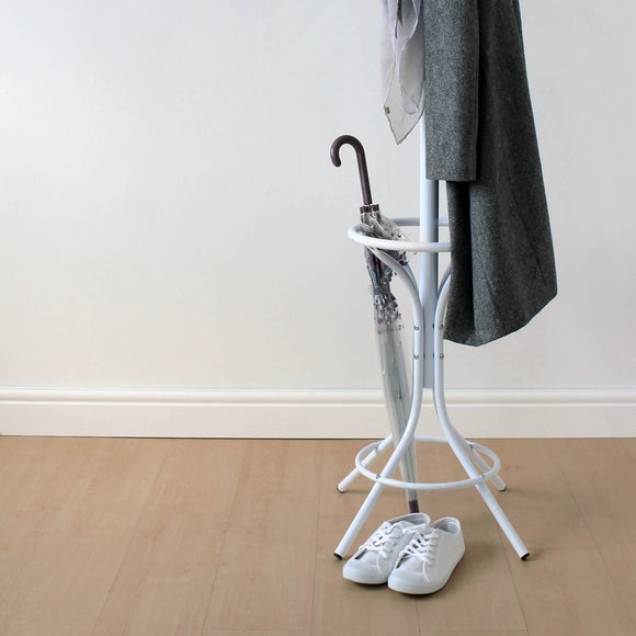 White Painted Steel Hat and Coat Stand | Dunelm