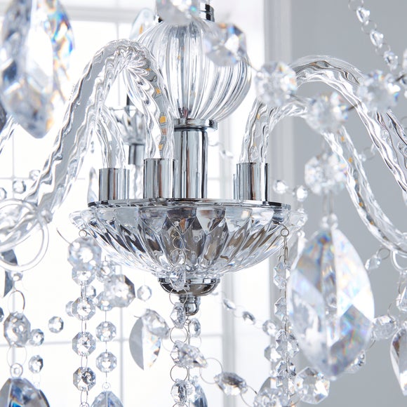 marie therese 5 light integrated led chrome chandelier