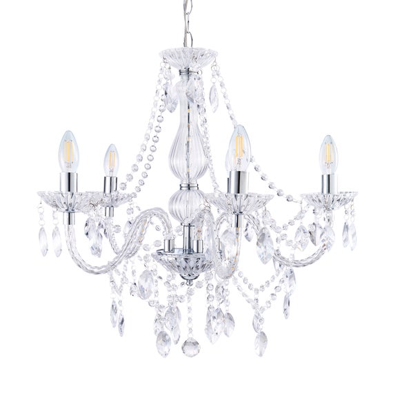 white chandelier dunelm