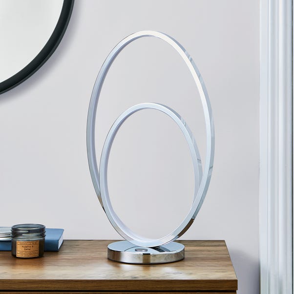 Menton Dimmable Integrated Led Chrome Table Lamp Dunelm Menton Dimmable Integrated Led Chrome, Menton Led Infinity Table Lamp
