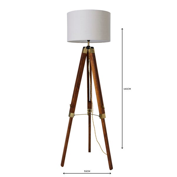 Trio Tripod Natural Floor Lamp | Dunelm