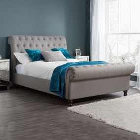 Castello Grey Sleigh Fabric Bed Frame Dunelm Castello Grey Sleigh Fabric Bed Frame, Grey Sleigh Bed King Size