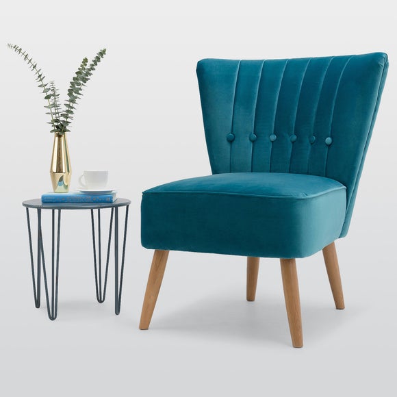 dunelm teal velvet chair