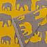 Elephants Mustard Towel  undefined