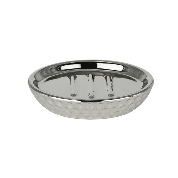 Silver Hammered Soap Dish Dunelm