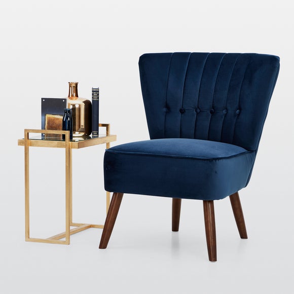 blue velvet chair dunelm