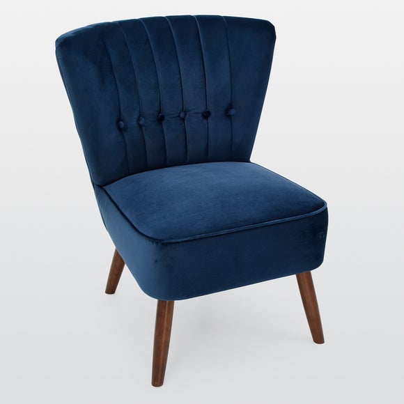 blue velvet chair dunelm