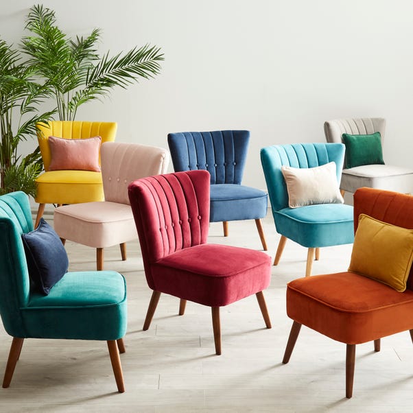 Isla Velvet Cocktail Chair - Midnight | Dunelm