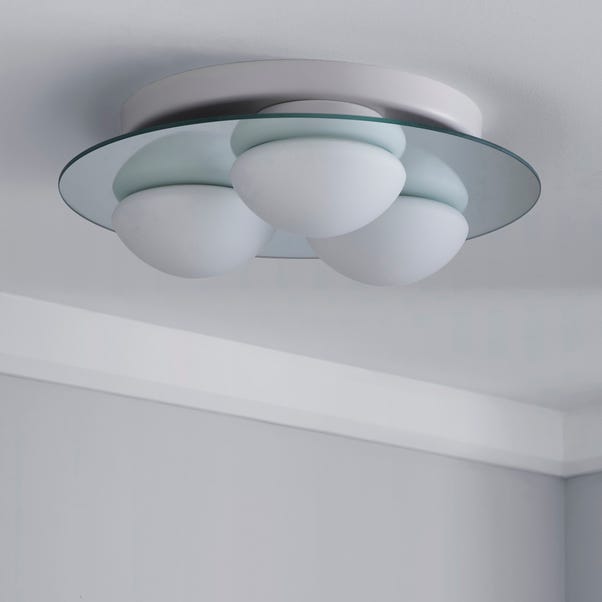 Harlow 3 Light Frosted Bathroom Flush, How To Change Bathroom Ceiling Light Fixture