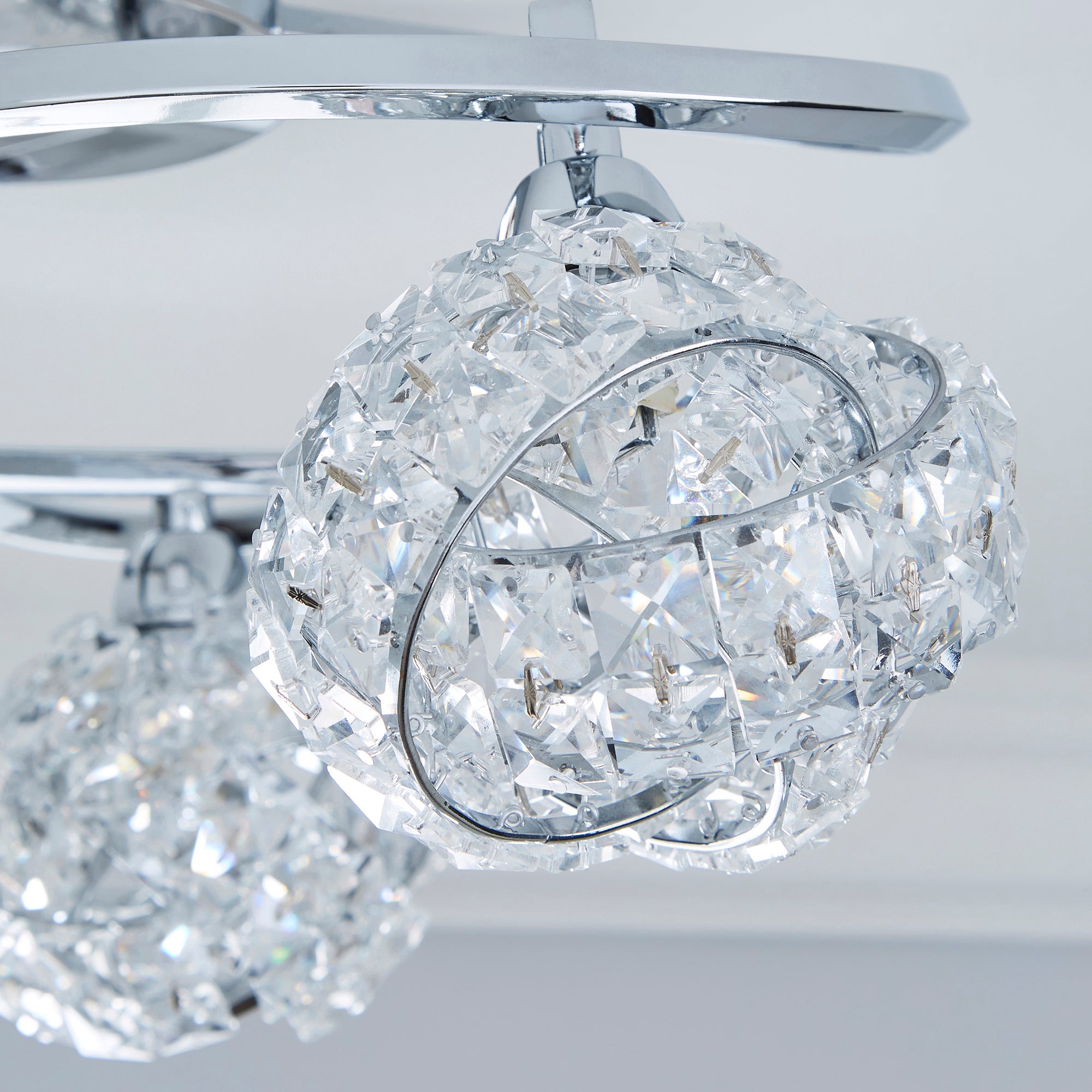 Cecilie 3 Light Crystal Semi-Flush Ceiling Fitting | Dunelm