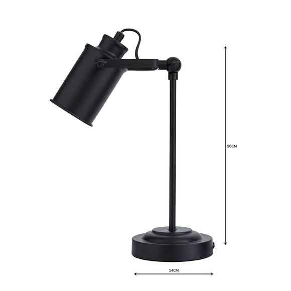 healy black industrial table lamp