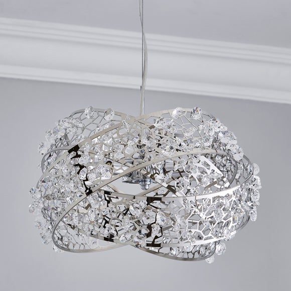 jaimee 3 light crystal chrome ceiling fitting