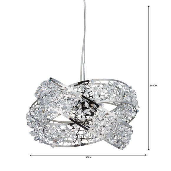 jaimee 3 light crystal chrome ceiling fitting