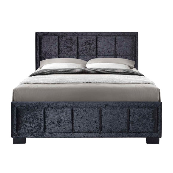 Hannover Black Crushed Velvet Bed Frame Dunelm