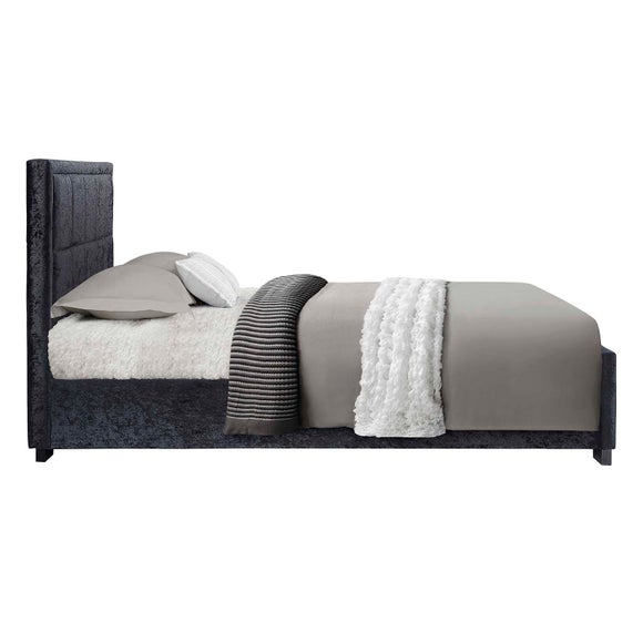 Hannover Black Crushed Velvet Bed Frame Dunelm