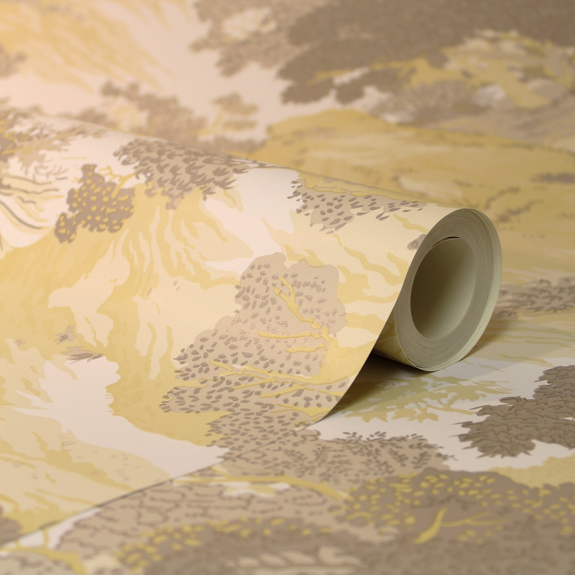 Oriental Landscape Yellow Wallpaper | Dunelm