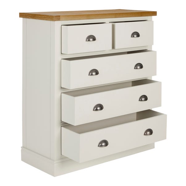 Compton Ivory 5 Drawer Chest | Dunelm