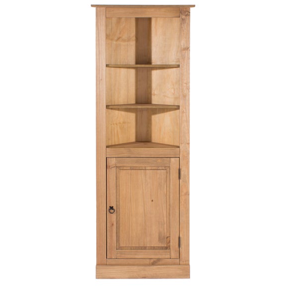 Corona Pine 1 Door Corner Display Unit Dunelm
