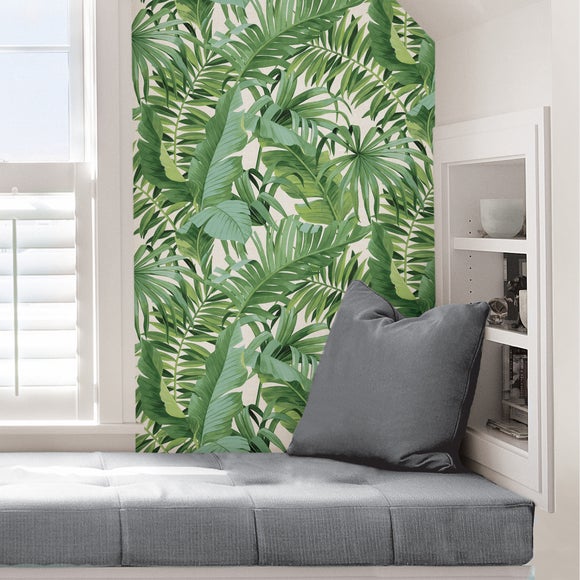 NuWallpaper Maui Green Self Adhesive Wallpaper Dunelm