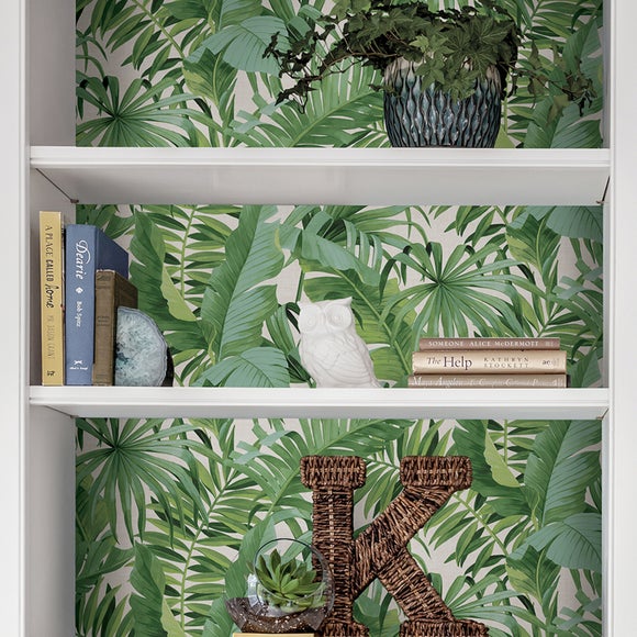 NuWallpaper Maui Green Self Adhesive Wallpaper Dunelm